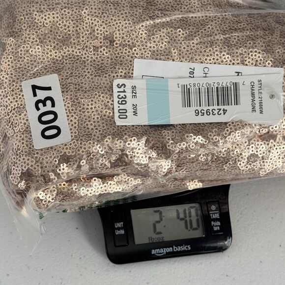 NightWay Sz 20W Sequin Rose-gold Maxi Sleeveless Ball Gown Bridesmaid Festive - Picture 14 of 14